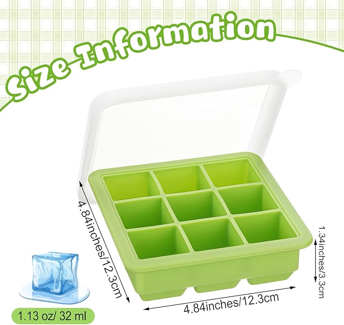 Rtteri Silicone Baby Food Freezer Storage Containers Tray with Lids Breast Milk Freezer Containers for Baby Food Fruit Purees