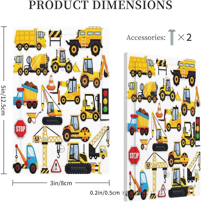 Yellow Truck Cartoon Transportation 1 Gang Light Switch Cover No Device Wall Plate Decorative Blank Switchplate Electrical Faceplate for Kidroom Bathroom Home Living Room Bedroom Art Panel Decorate