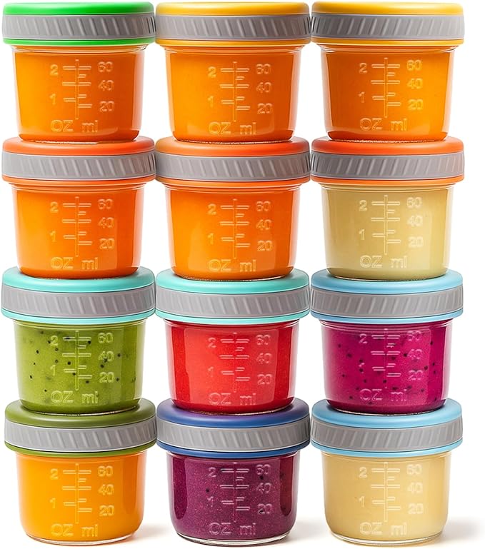 Tronco Glass Food Storage Jars with Lids (4 oz, 12 Pack) – Baby Food, Breast Milk, Snacks, Puree, Reusable Small Containers for Meal Prep, Spice Storage, Freezer, Microwave, Dishwasher Safe
