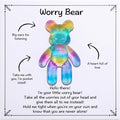 Aesnefe Pocket Bear Hug, Anxiety Relief Gifts, Mental Health Positivity Gift for Men Women, Autism Fidget Gifts, Surgery Worry Gift, Thoughtful Present for School Anxiet, Rainbow Blue