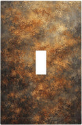 Decorative Light Switch Cover Plate Vintage Rust Pattern in Brown gold 1 Gang Single Toggle Wall Plates for Electrical Outlet Covers Switch Plate Covers Faceplate for Bedroom Home Decor
