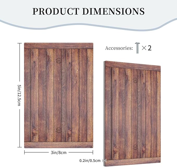 Decorative Blank Wall Plate with Wood Texture Rustic Vertical Planks Brown Design Single Gang No Device Outlet Covers 1 Gang Light Switch Covers for Vintage Aesthetic Kitchen/Bedroom Decor