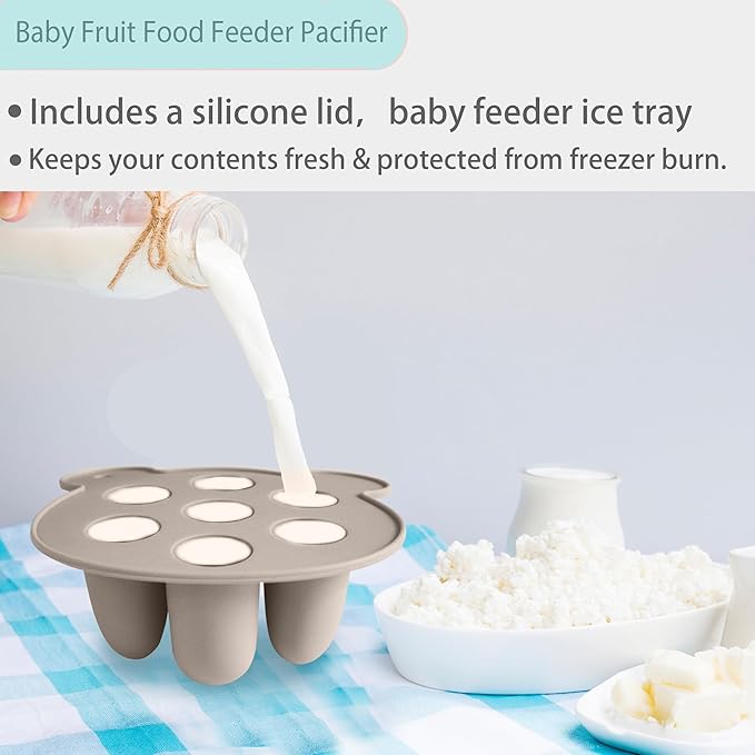 BIGSPINACH Frozen Breastmilk Teether & Forage Feeder Set Frozen Breastmilk Teether Tray