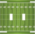 Football Field Double Toggle Switch Cover - 2-Gang Standard US Size Game Day Gridiron Light Switch Covers, Vintage Football Design for Boys Room Decor