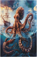 Light Switch Covers Deep Ocean Octopus Sailboat Sea Monster Decorative Switch Plates 1 Gang Blank No Device Outlet Covers Electrical WallPlates for Bathroom Bedroom Decor
