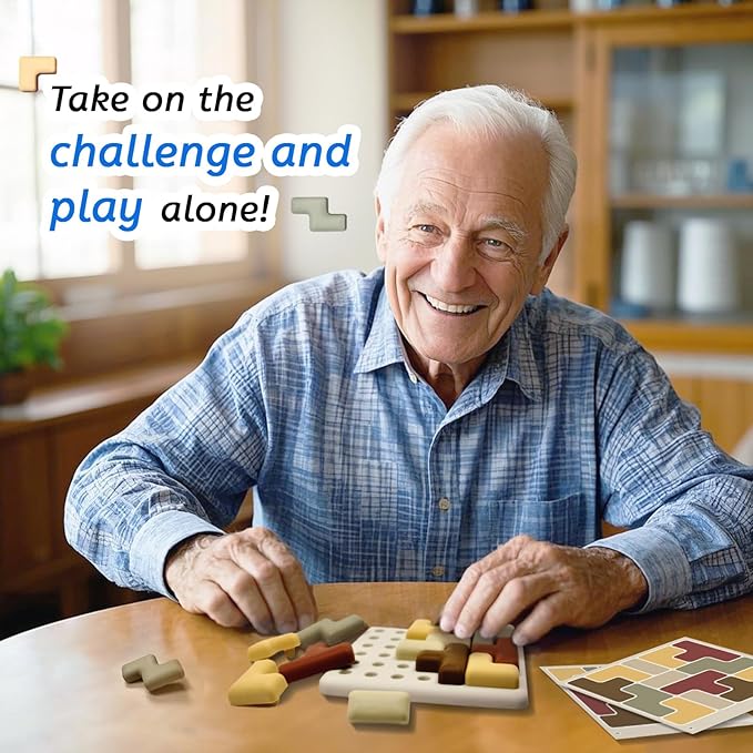 Silicone Shape Puzzles for Dementia, Alzheimers Activities & Fidget Activity for Elderly, Cognitive Matching Games, Stimming Aid for Autism Adults, Gift Puzzle for People with Alzheimers