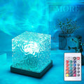 Ocean Wave Projector Light, 16-Color LED Cube Lamp with Remote, 3D Water Ripple Projection, Romantic Ambient Lighting for Kids Room, Relaxation, Bedroom, Bathroom & Night Light