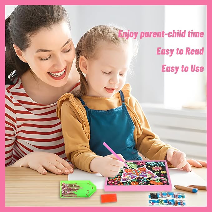 ZUYUSUT Sparkly Butterfly Diamond Art Painting Kits with Wooden Frame Arts and Crafts Art Mosaic Gem
