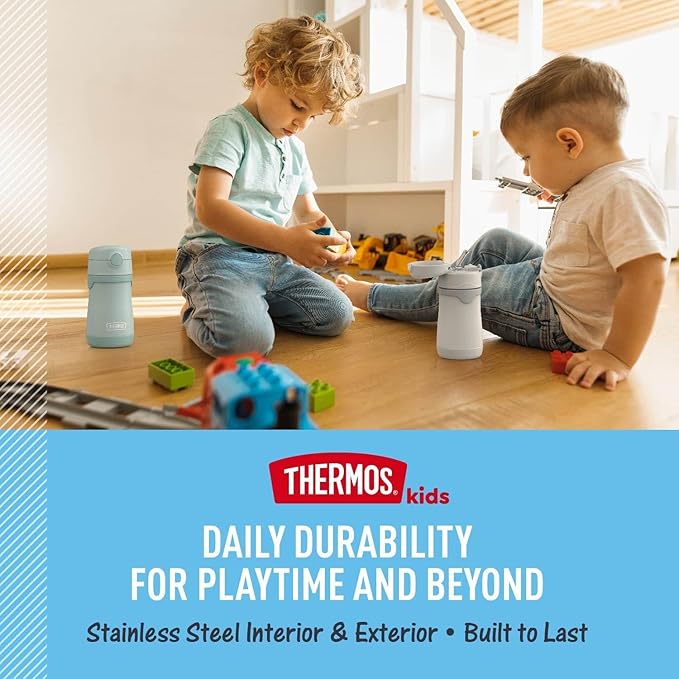 THERMOS BABY 10 ounce Stainless Steel Vacuum Insulated Straw Bottle, Mint