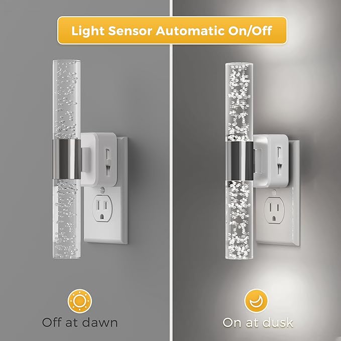 L LOHAS LED Bright Night Light, Night Lights Plug into Wall, 180° Rotating, Auto Light Sensor, Daylight White 5000K, Dimmable Nightlights for Bedroom Bathroom Hallway, 1 Pack