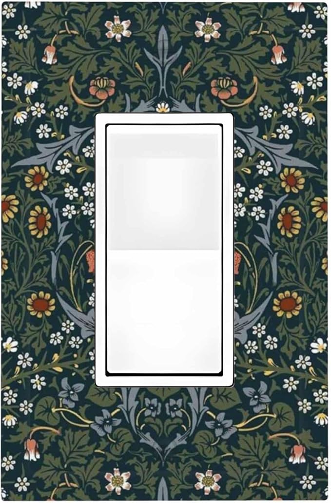 Decorative Outlet Covers Colorful Floral Boho Flower Plant Leaf 1 Gang Single Rocker Light Switch Cover Plate Wall Plates Gfci Faceplate For Bed Room Living Room Decor