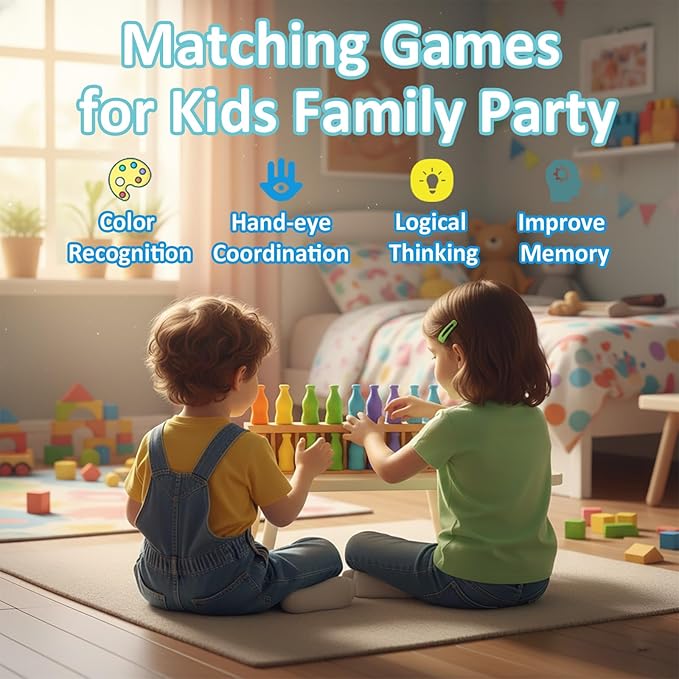 Bottle Color Match Game, Fun Family Board Game for Kids 8-12, 2-4 Player Bottle Collision Game for Kids and Adults, Perfect for Travel Camping Holidays Party Night