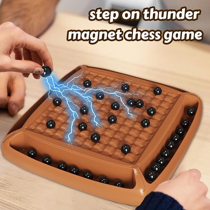Magnet Game, Magnetic Game Chess 40 Piceses, Family Games for Kids and Adults, Board Game for Kids 8-12 Family Games Night 2-4 Players, Gifts for Teens Kid (Brown)