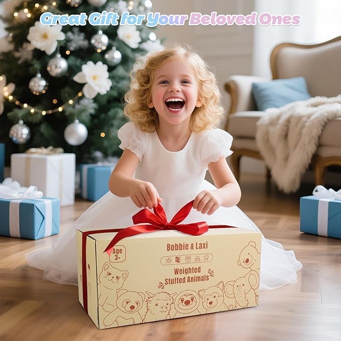 Bobbie & Laxi 24" & 4.5lbs Unicorn Stuffed Animal, Sitting & Laying Weighted Stuffed Animals, Cuddly & Soft Weighted Unicorn Plush for Adults & Kids, Unicorn Gifts for Christmas & Valentine’s Day
