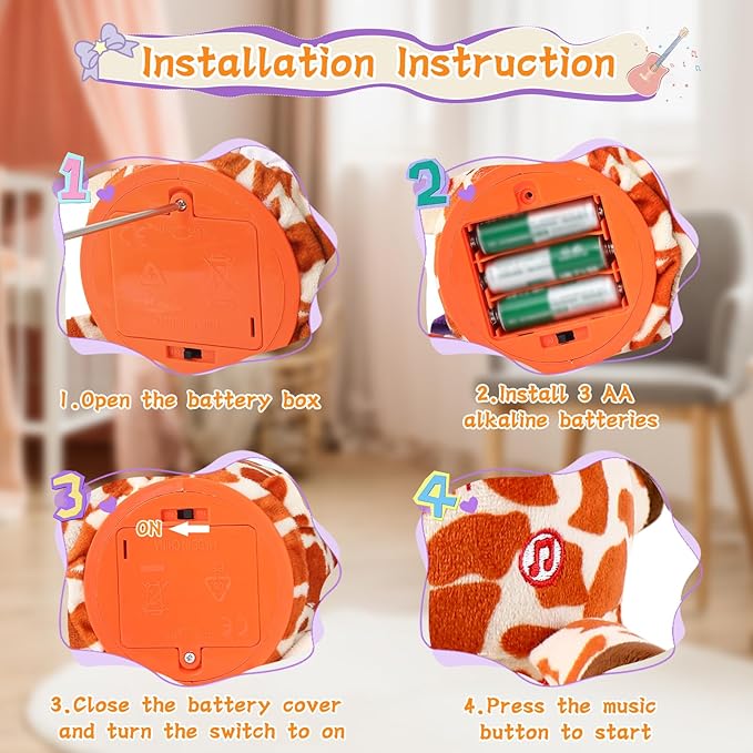 Dancing Giraffe Toy Stuffed Animal Baby Toys Singing Song Toddlers Toy Repeats What You Say Glowing Musical Toy for Baby Birthday Gift Groovy Giraffe Toy (Giraffe Toy)