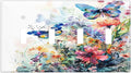 Light Switch Cover Plate Watercolor Colorful Floral Butterflies Wildflowers 4 Gang Quad Toggle Decorative Switch Plates Electrical Wall Plates Faceplate for Bathroom Bedroom Decor