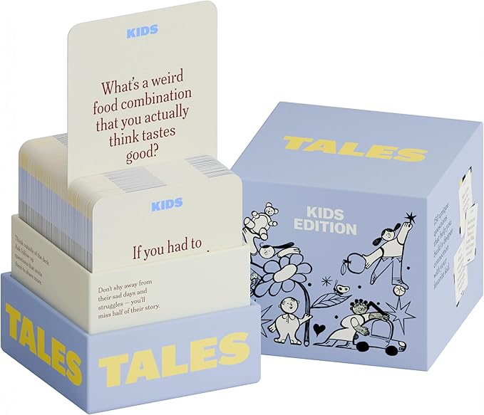 TALES 150 Conversation Cards, Kids Edition, Fun Family Games for Kids, Perfect for Dinners, Road Trips, Classrooms & Game Nights, Gifts & Gatherings, Conversation Starters to Spark Creativity