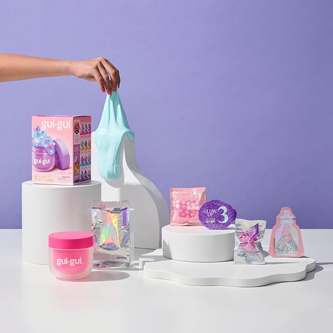 GUI GUI Slime Kit - Scented Slime 1 Pack - 5 Step DIY Process to Customize Your Ultimate Slime Glow-Up, Resealable and Reusable Container, ASMR Experience, 13 to Collect Across Season 1 - Styles Vary