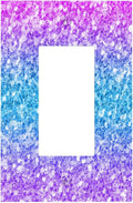 Outlet Covers Fantasy Colorful Glitter Blue Purple Gradient 1 Gang Single Rocker Light Switch Cover Plate Decorative GFCI Wallplates Socket Cover Electrical Switch Plate Covers for Kids Room Home