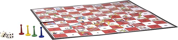 Pressman Snakes & Ladders Game, 2-4 Players, Ages 4 & Up, 5"