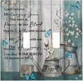 Vintage Teal Butterfly Inspirational Quotes Wood Plank Double Toggle Light Switch Covers 2 Gang Wall Plate Dual Decorative Switchplate Electrical Faceplate for Farmhouse Bedroom Kitchen Decor