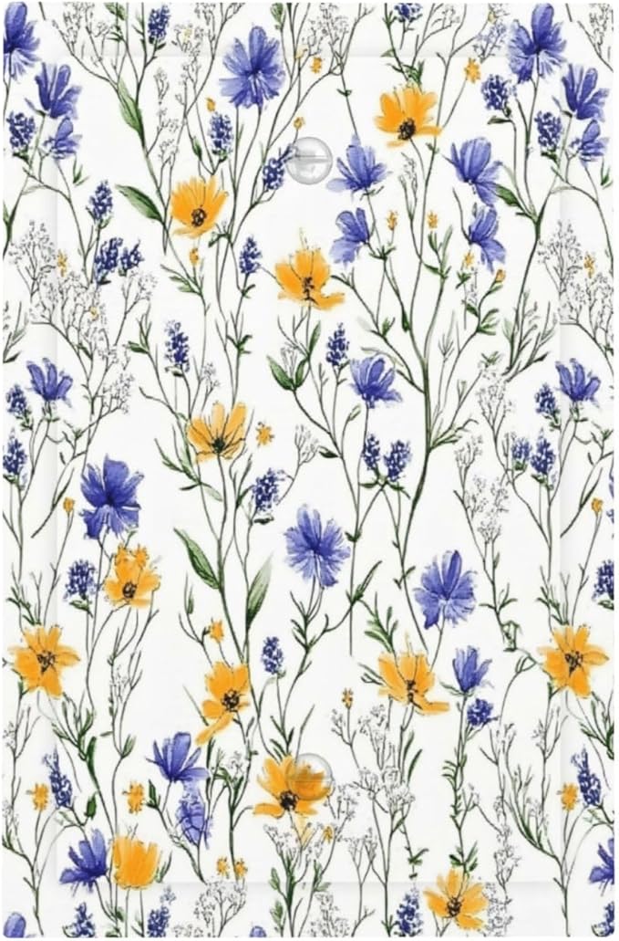 Light Switch Cover Plate Floral Colorful Green Leaf Wildflower 1 Gang No Device Blank Electrical Wall Plates Faceplate Decorative Switch Plate For Bed Room Living Room Decor