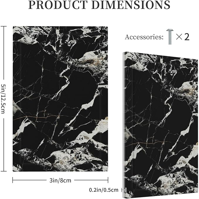 Black Marble Patterns Low Key Luxurious Light Switch Cover Plate 1 Gang No Device Blank Electrical Wall Plates Faceplate Decorative Switch Plate Covers for Bathroom Kitchen Decor