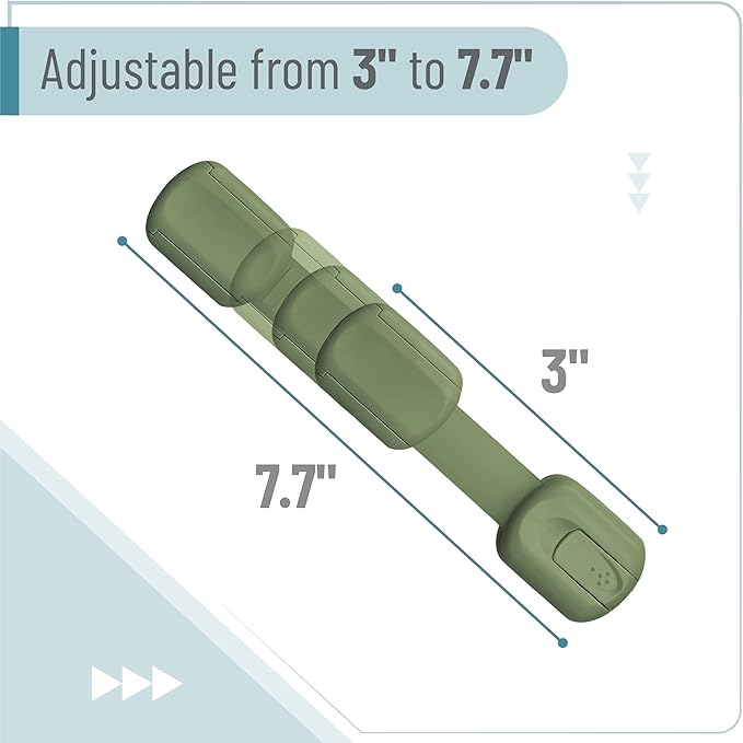 Bates- Child Safety Strap Locks, 6 Pack, Dusty Green, Baby Cabinet Locks with Adjustable Strap Length