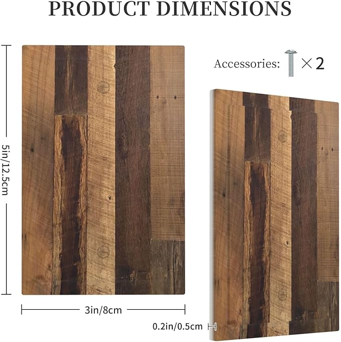 Light Switch Cover Plate Natural Wood Brown Wooden Planks 1 Gang No Device Blank Electrical Wall Plates Faceplate Decorative Switch Plate For Farmhouse Cabin Decor