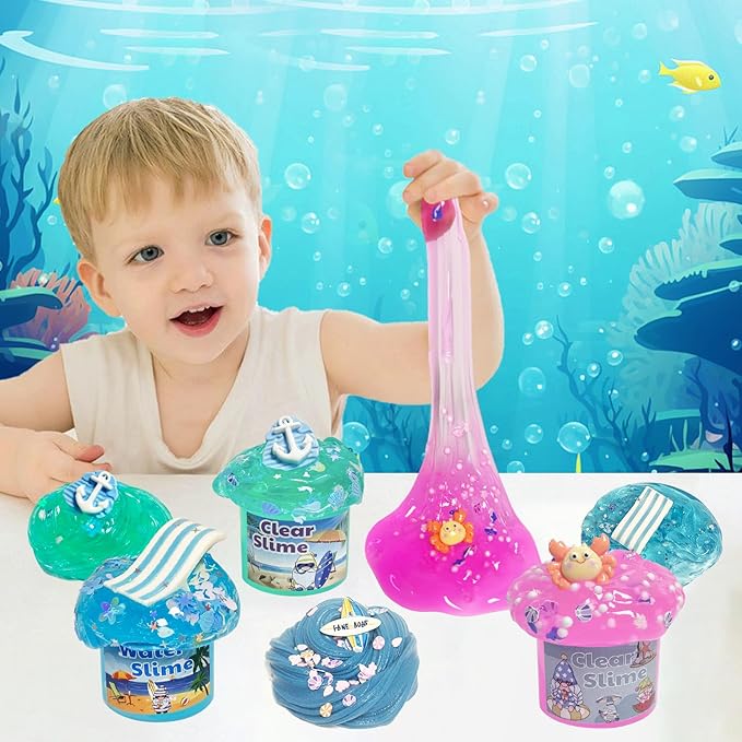 7 Pack Slime Kits, Butter Slime,Cloud Slime kit for Girls Ages 8-12,Crunchy Slime Kit,Party Favors for Girls and Boys