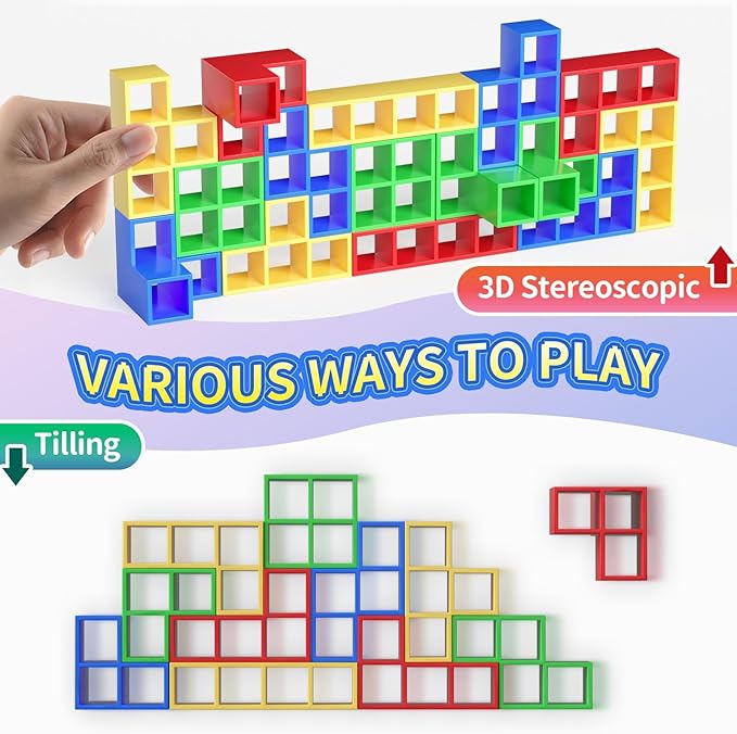 Ziogogco 48 Pcs Game Gifts, Balance Stacking Blocks Game，Perfect for Family, Parties, Travel,Boys Girls Gifts，Novelty Toy Gift for Kids or Friends