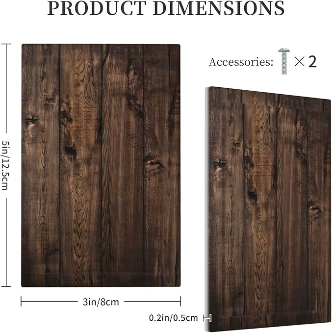 Rustic Brown Wood Plank Vintage Wooden Texture Print Light Switch Cover Plate 1 Gang No Device Blank Electrical Wall Plates Faceplate Decorative Switch Plate Covers for Farmhouse Home Decor