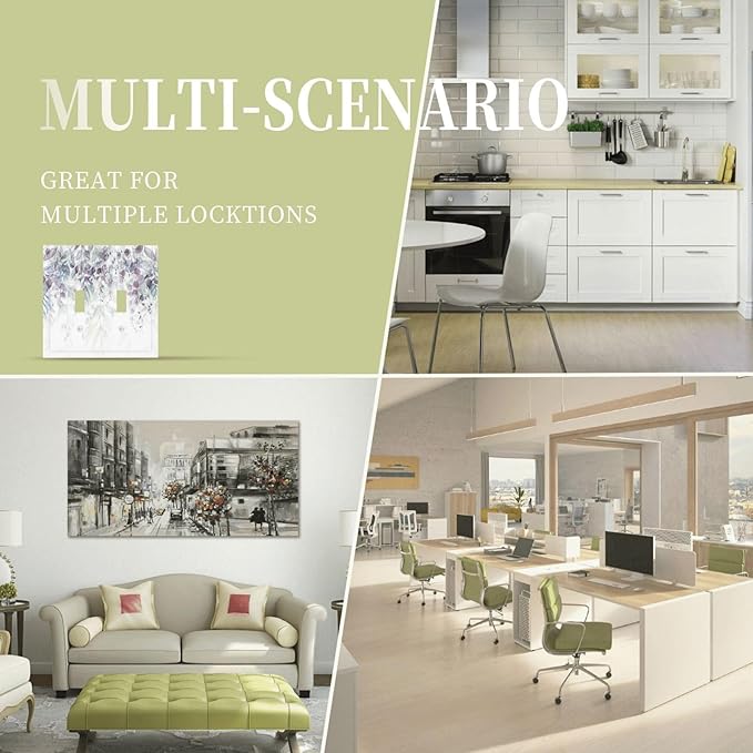 Hazy Leaves Ivy Nature Plants Eucalyptus Leave Decorative Switch Plates 2 Gang Double Toggle Outlet Light Switch Cover Wall Plate Electrical Faceplate for Bedroom Home Decor