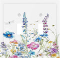 Decorative Switch Plates Boho Colorful Flowers Plants And Dragonflies 2 Gang Double Toggle Wall Plate Outlet Light Switch Cover Electrical Faceplate for Bedroom living Room Decor