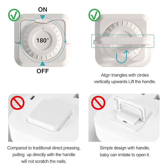 32 Pack Baby Proof Outlet Covers, Electric Socket Protector Outlet Covers with Hidden Pull Handle for Child, Baby Safety Plug Covers with Dual Safety Lock
