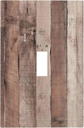 Decorative Light Switch Cover Retro Wood Brown Farmhouse Barn Wooden 1 Gang Single Toggle Device Electrical Faceplate Switchplates Decorator Outlet Wall Plate for Farmhouse Cabin Decor