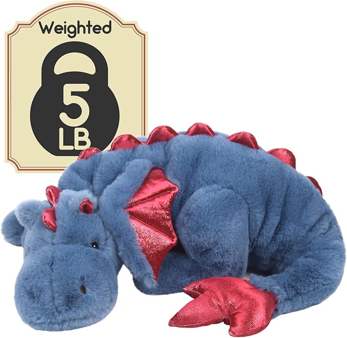 ARELUX Giant Weighted Winged Dragon Plush Toy - 35.4" 5lbs Soft Stuffed Animal for Comfort, Pterosaur Plushie Fuzzy Dinosaur Pillow Plushies Cuddly Removable and Washable Blue