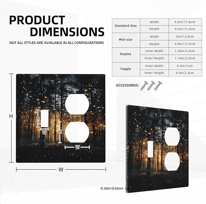 Whimsical Nature Enchanted Forest Landscape Wallplates 1 Toggle 1 Duplex Switch Plate Electrical GFCI Faceplate Decorative Light Switch Covers for Bedroom Living Room Decor