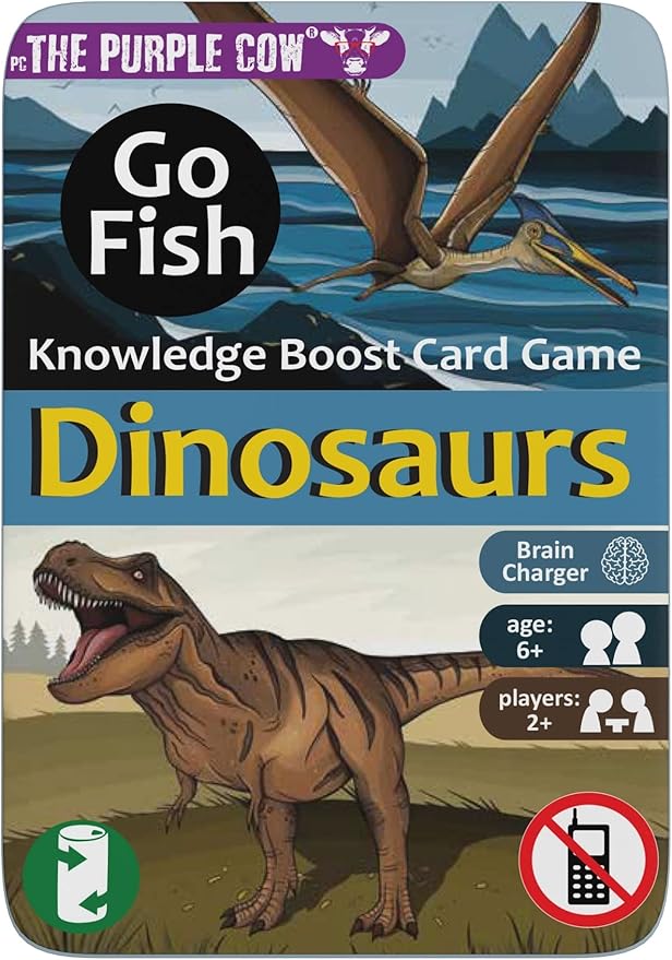 The Purple Cow Go Fish! - Dinosaurs - The Classic Card Game with a General Knowledge Boost for Kids & Families Ages 6+