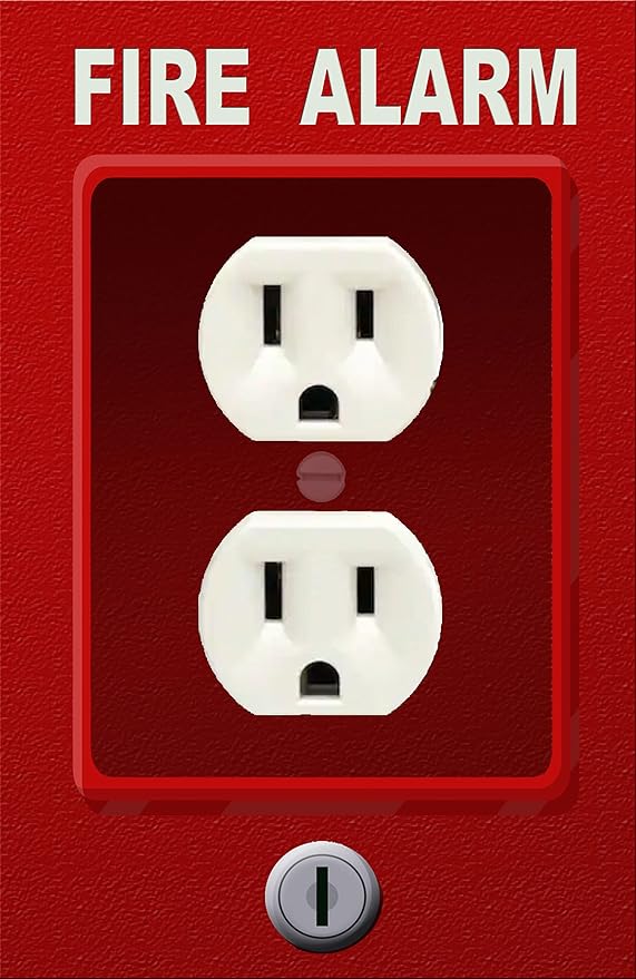 Boys Room Light Switch Cover Plate Kids Decorative Nursery Teen Toddler Room Decor Bedroom Bathroom Playroom (Fire Alarm Outlet)