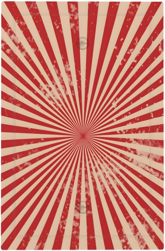Retro Circus Sparkling Red White Lines Mid Century Light Switch Cover Plate 1 Gang No Device Blank Electrical Wall Plates Faceplate Decorative Switch Plate Covers for Farmhouse Home Decor