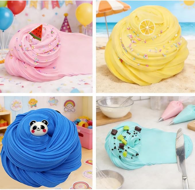 5 Pack Butter Slime Kit,Birthday Gifts for Kids,Party Favors for Girls and Boys,Non-Sticky,Super Soft Stress Relief Toy
