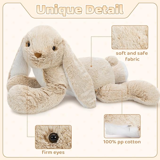 BENINY Large Bunny Stuffed Animal 31", Giant Rabbit Plush Toy for Girls Boys Kids, Big Cuddly Easter Gift for Girl Chirstmas Birthday