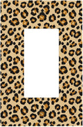 Classic Leopard Print Single Rocker Switch Cover - 1-Gang Standard US Size Retro 90s Wild Safari Light Switch Covers, Bold Leopard Spots for Bedroom or Vanity