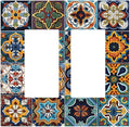 Mexican Talavera Tiles Floral Decorative Outlet Covers 2 Gang Double GFCI Rocker Electrical Wall Panels Light Switch Cover Plate for Bathroom Kitchen Decor