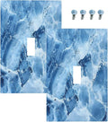 Outlet Covers Blue Marble Abstract Luxury Modern 1 Gang Duplex Light Switch Cover Plate Decorative Wall Plates Electrical Switchplate Receptacle for Bathroom Bedroom Decor（2 Pack）