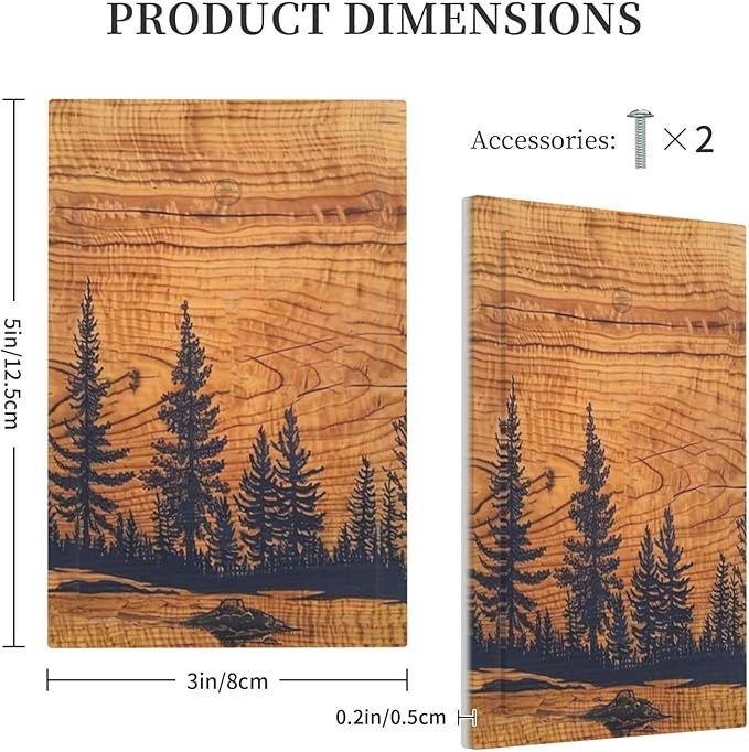 Forest Pine Tree Woodland Wood 1 Gang No Device Outlet Wall Plate Blank Light Switch Cover Switchplate Electrical Decorative Faceplate Bedroom Decorate