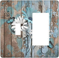 Outlet Covers Rustic Flower Teal Turquoise Daisy Butterfly 1 Toggle 1 Rocker Combination Decorative Wall Plate Electrical Switch Plates Light Switch Cover Plate For Farmhouse Cabin Decor