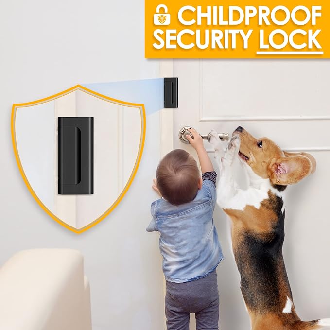 Home Security Door Lock Door Reinforcement Lock: Metal Door Locks for Front Door Locks for Kids Safety Child Proof Door Latch for Top Inside Deadbolt Lock