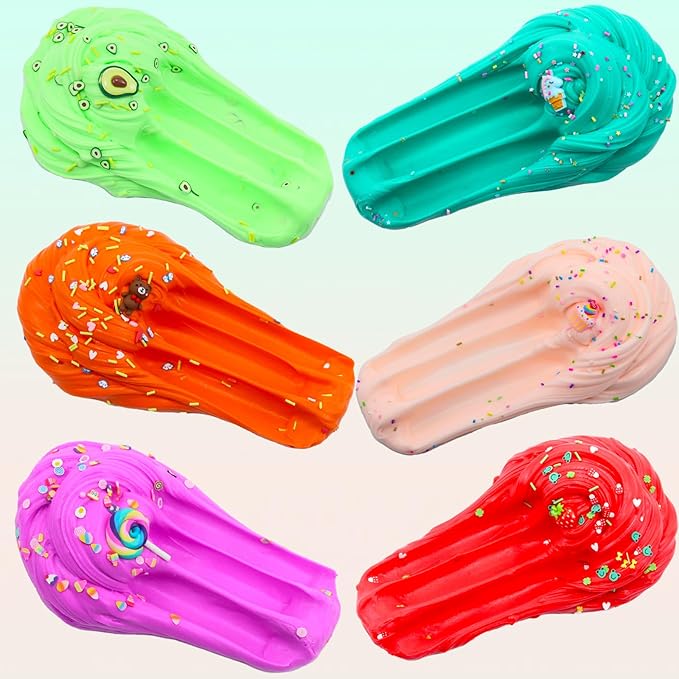 Elover ICE Cream Slime Kit for Girls and Boys Fluffy DIY Slime Toys Gifts Ages 6-10 to Make Ice Cream Slimes Kids Girl Toys 8-10 Years Old